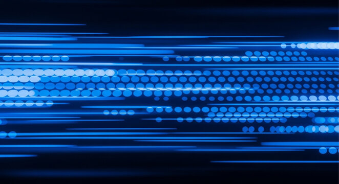 Blue digital data stream lines conveying high speed technology.