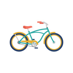 Fototapeta premium Colorful retro bicycle vector illustration isolated on white for cycling and transportation design
