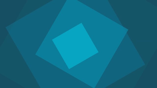 Abstract Blue Squares Rotating and Expanding in a Seamless Loop.