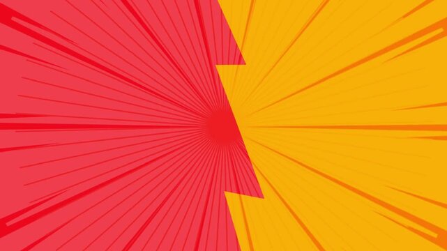 Versus VS background with split red and orange rays and comic explosion. Bright pop art competition concept 3D render