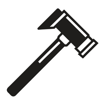 Black silhouette of a sledge hammer on white background black hammer tool construction