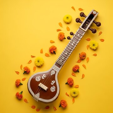 Tanpura with Marigolds - A Celebration of Indian Classical Music.