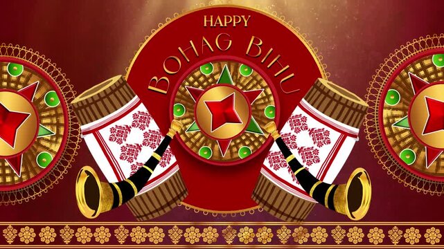 Happy Bohag Bihu (Rongali Bihu) &ndash; Traditional Assamese New Year Festival Background Video HD Rongali Bihu Celebration HD Video &ndash; Assamese New Year Festival Background Assamese Bihu Festival Background