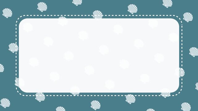 Seamless Summer Shells: Scallop Pattern Motion Graphic Background with copyspace