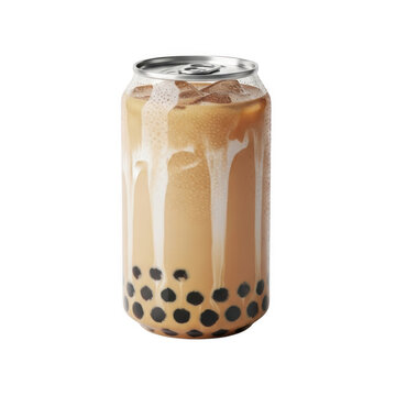 Refreshing iced coffee boba drink in a tall can perfect for on-the-go enjoyment