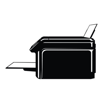 Black and white illustration of a printer