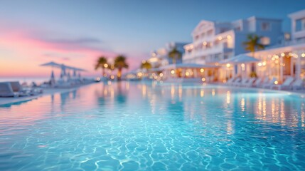 Fototapeta premium Tropical style resort blur with summer vacation and relaxation