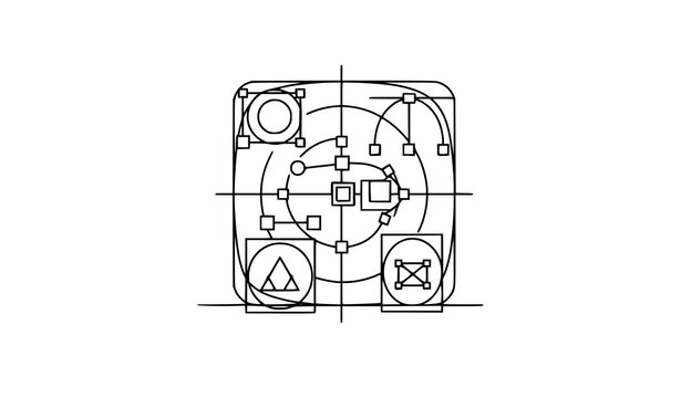 Prototyping process line icon vector creative design symbol