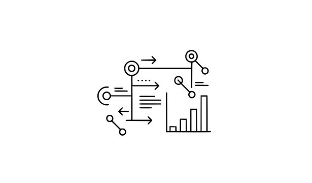 Diagram line icon vector workflow data structure symbol
