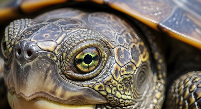 Amazing Intricate Pattern On The Head Of A Turtle