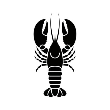 Black silhouette of a lobster