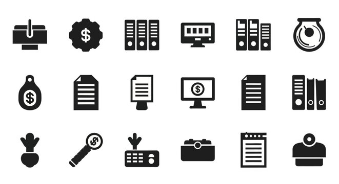 Business Finance Icons and Symbols.