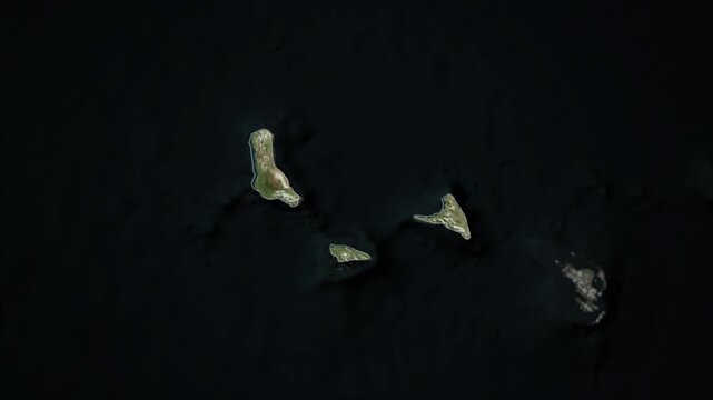 COMOROS Map Animation with White Borders, Digital Country Borders and Light Transition Background