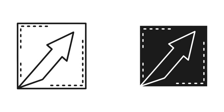 upward growth trend arrow in square frame flat design vector illustration