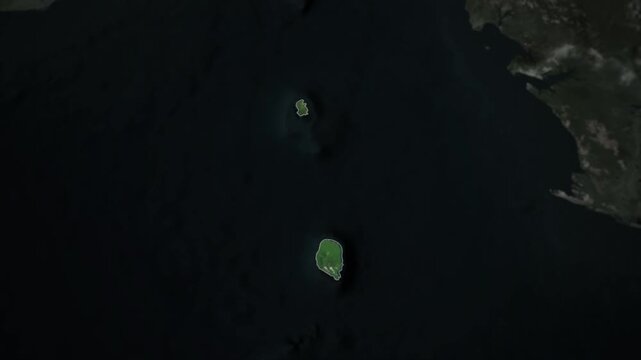 Sao Tome and Principe Map Animation with White Borders, Digital Country Borders and Light Transition Background