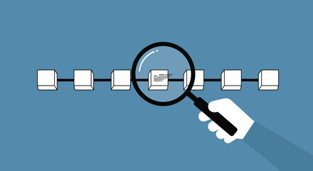 Flat minimalist illustration of blockchain explorer b © Artbibun