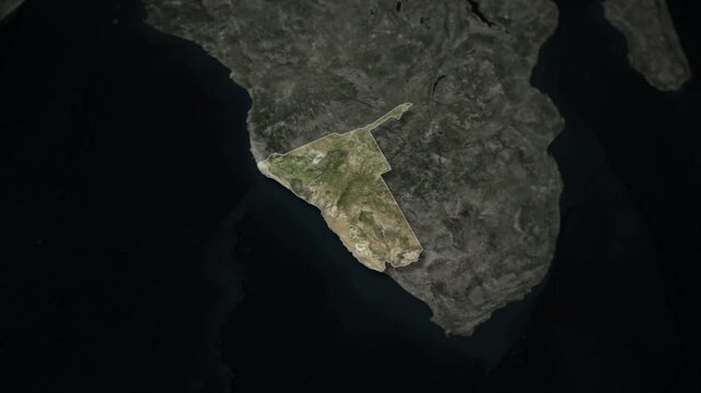 NAMIBIA Map Animation with White Borders, Digital Country Borders and Light Transition Background