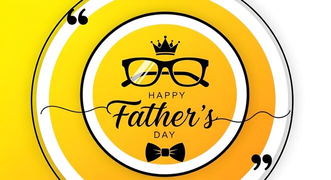Festive father's day illustration glasses bow tie and royal crown design