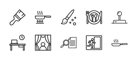Fototapeta premium Minimalist Lifestyle and Home Activity Line Graphics