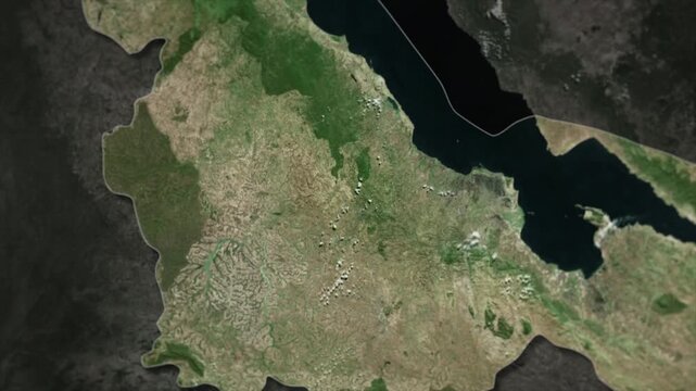 MALAWI Map Animation with White Borders, Digital Country Borders and Light Transition Background