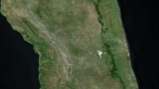 MADAGASCAR Map Animation with White Borders, Digital Country Borders and Light Transition Background