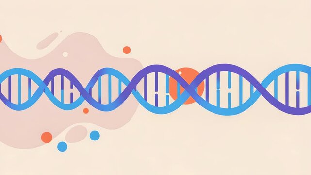 Dna strand rotating in medical animation. Genetic engineering concept showing double helix structure. Scientific research of genome code in modern biology laboratory.