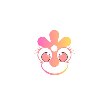 Abstract flower power face illustration