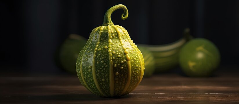 Celebrate the intricate textures and unique beauty of nature's autumnal bounty with this cinematic close-up of a decorative gourd.