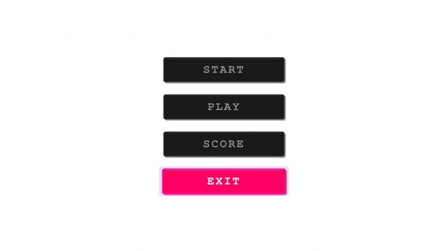 Pixel Game Menu Slide In Animation with Highlight Selector