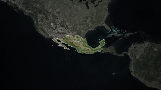 MEXICO Map Animation with White Borders, Digital Country Borders and Light Transition Background