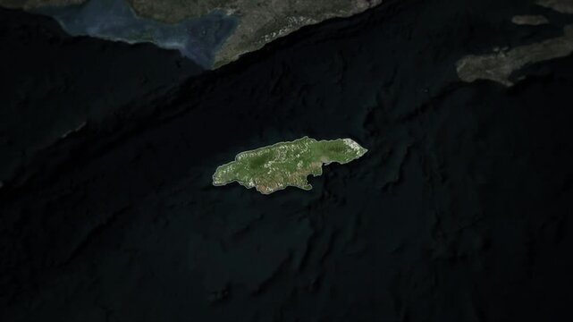 JAMAICA Map Animation with White Borders, Digital Country Borders and Light Transition Background