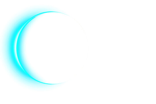 Glowing Cyan Crescent Moon or Partial Eclipse