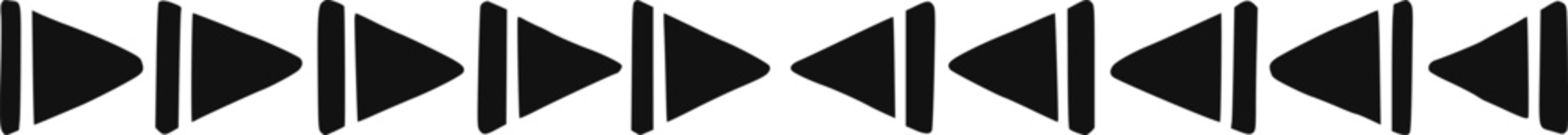 Minimalist tribal triangle arrow border design isolated on transparent background