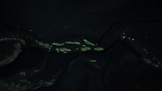 SOLOMON ISLANDS Map Animation with White Borders, Digital Country Borders and Light Transition Background
