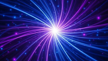 Fototapeta premium Purple blue light rays emanating from bright white center
