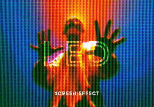 LED Screen Simulation Effect Mockup