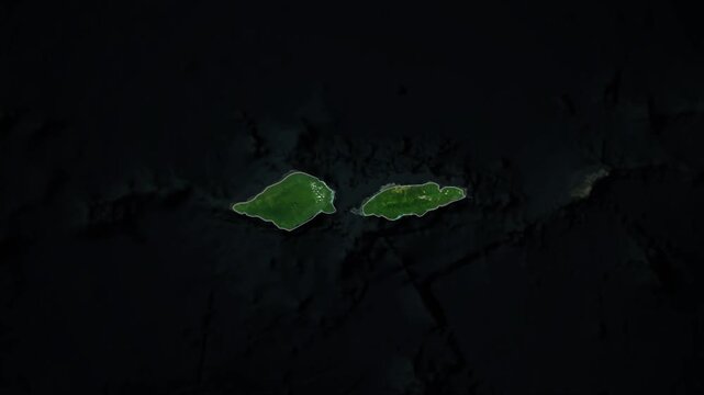 SAMOA Map Animation with White Borders, Digital Country Borders and Light Transition Background