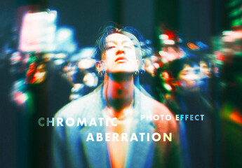 Chromatic Aberration Photo Effect Mockup