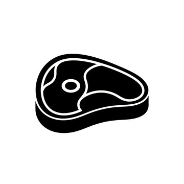Black and white illustration of a raw meat cut
