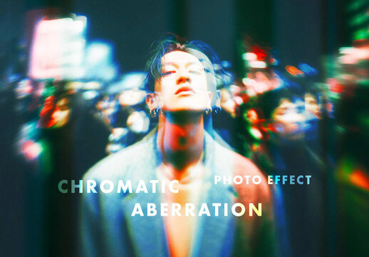 Chromatic Aberration Photo Effect Mockup