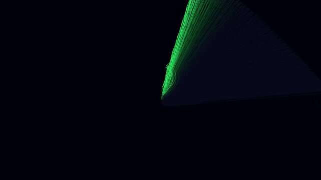 Abstract Green Line Array on Dark | Digital Stream Projection Art & Tech