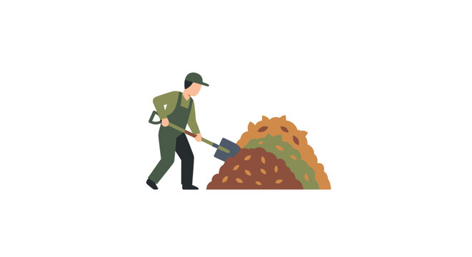 Man using leaf blower outdoors.