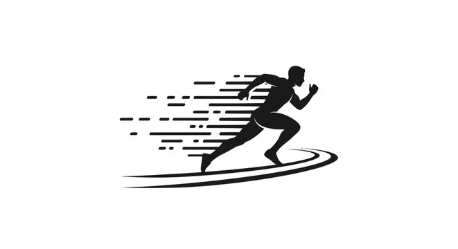 Man Running Fast in Motion Blur.