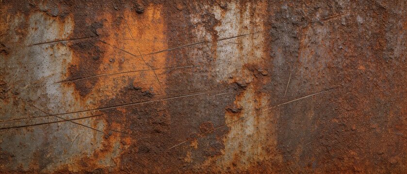 Textura de metal escuro enferrujado, fundo grunge abstrato com corros&atilde;o e arranh&otilde;es

