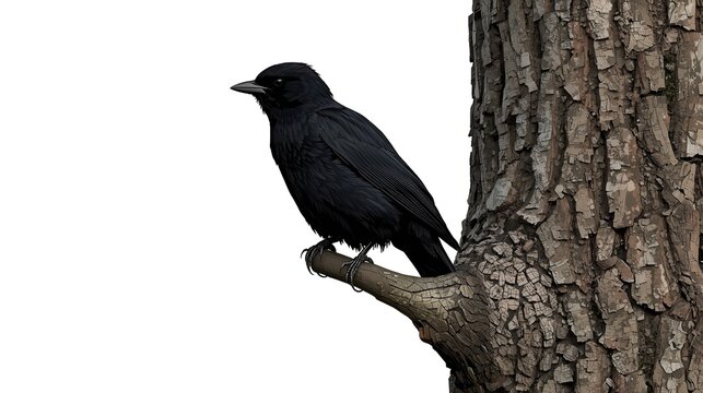 a small bird is perched on a tree branch waiting while watching for prey 