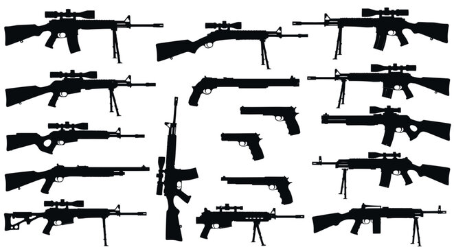 Collection of Rifle and Handgun Silhouettes