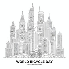 Fototapeta premium Save Fuel Ride Bicycle 🚴 | World Bicycle Day Awareness Graphic