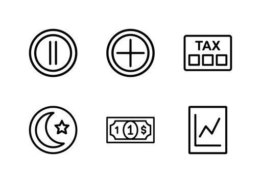 Global currency and banking thin line icons for financial business services.