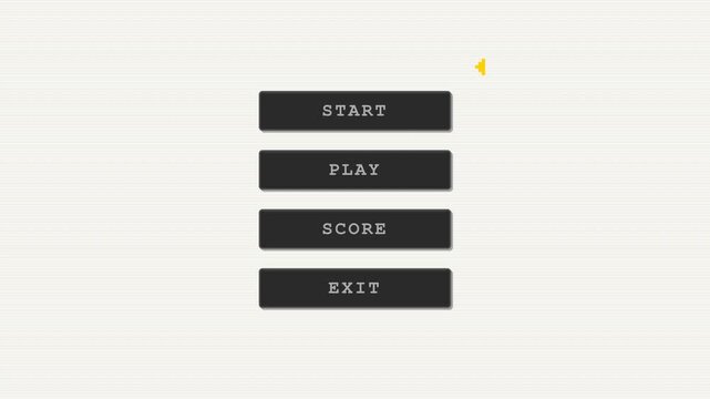 Pixel Game Menu Click Selection Animation with Cursor