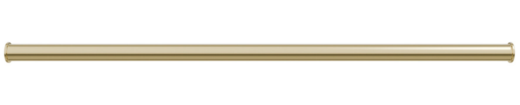 high-quality 3d render of a realistic polished gold pipe rod with smooth metallic texture and flanged ends, featuring shiny reflective surfaces and studio lighting for industrial or luxury concepts.